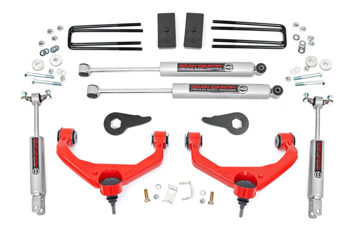 Chevrolet Silverado 3500 HD Suspension Lift Kit - Front + Rear - Rough Country - 3.5 Inch Lift Kit w/ Overloads - '11-'19